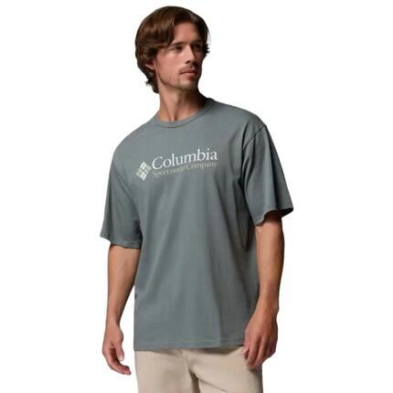 Camiseta Gris Columbia CSC™ con Logo Gruesa Sedona Sage Cálida y Versátil