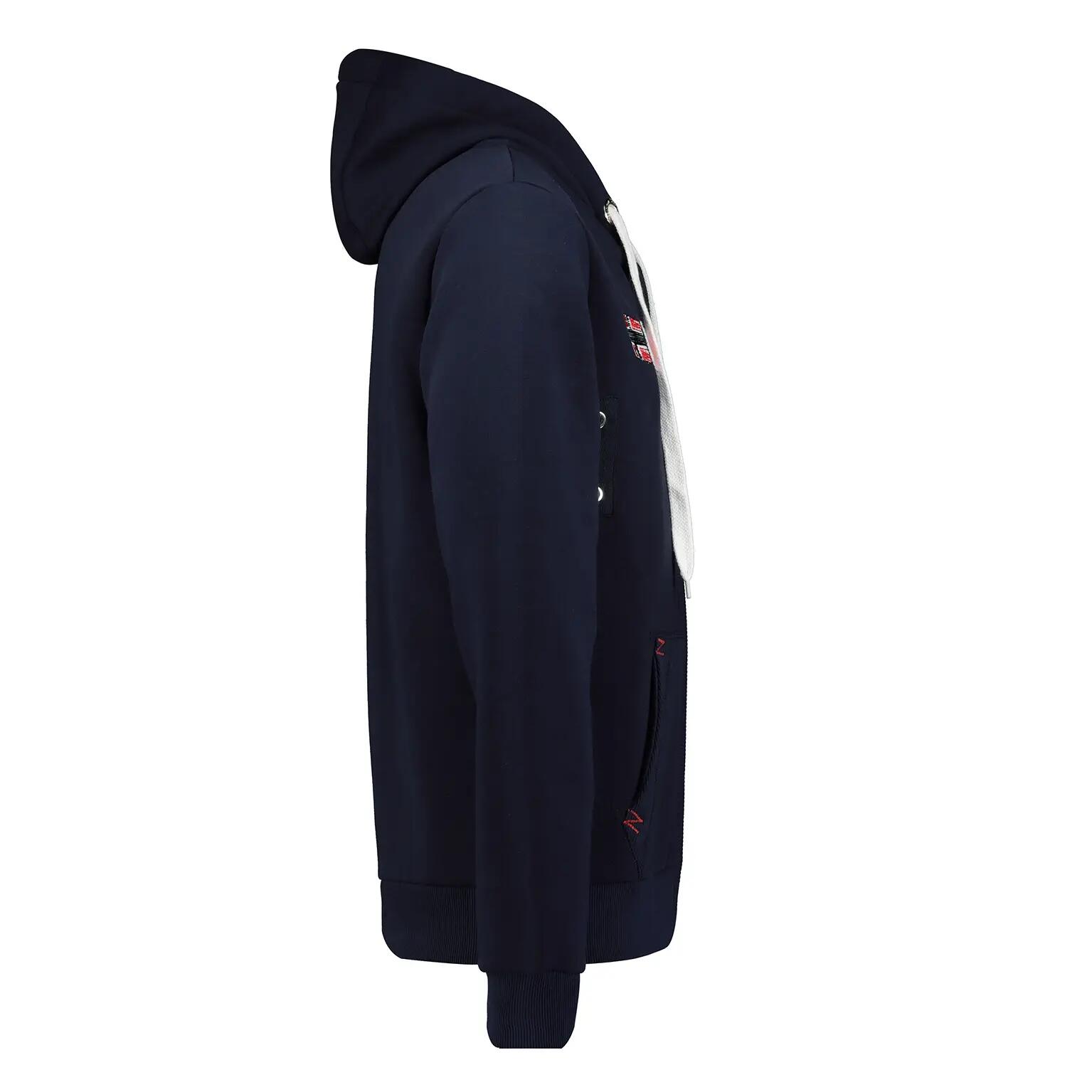 Sweat-shirt homme polaire capuche fermeture intégrale bleu foncé 4/4