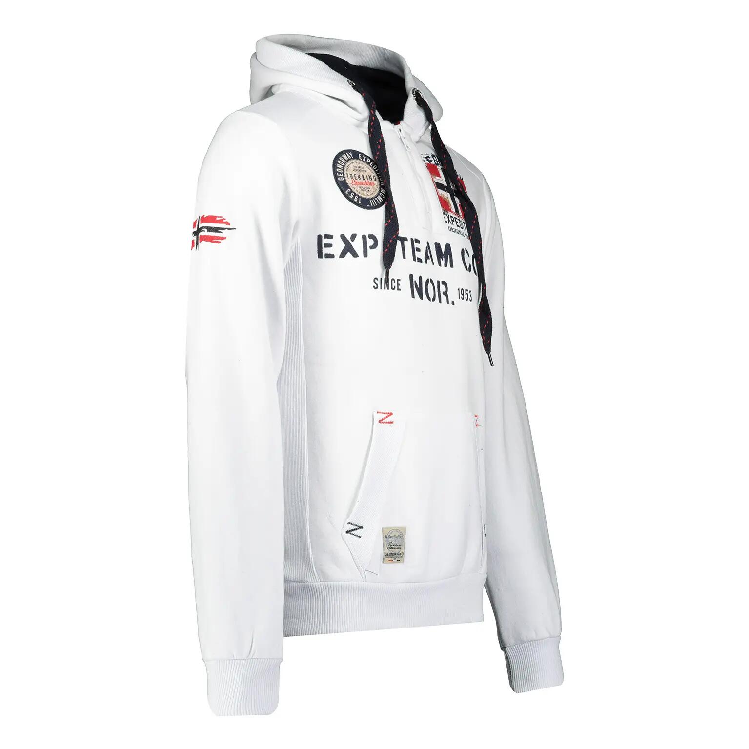 Sweatshirt – Bergwandern – Herren – Vollständiger Reißverschluss, Kapuze – Weiß 2/4