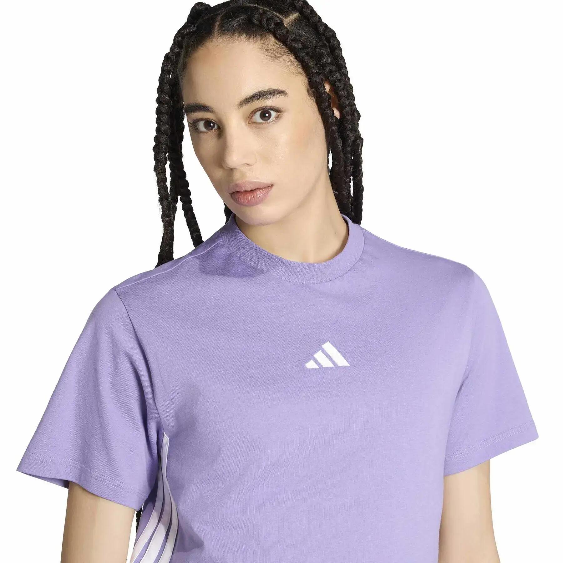 Camiseta de algodón para mujer adidas Essentials 3-Stripes 5/6