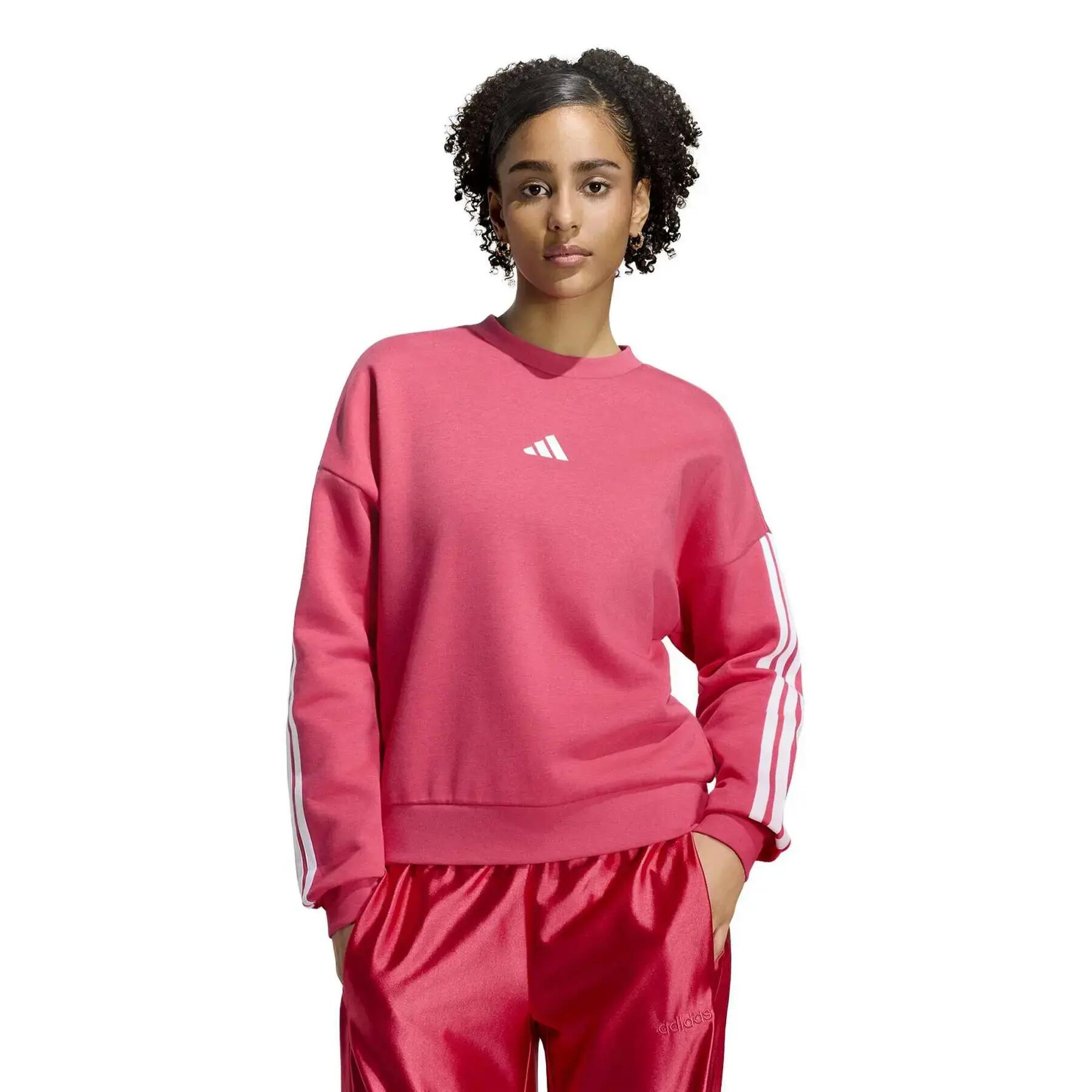 Sweatshirt polaire femme adidas Essentials 3-Stripes 2/6