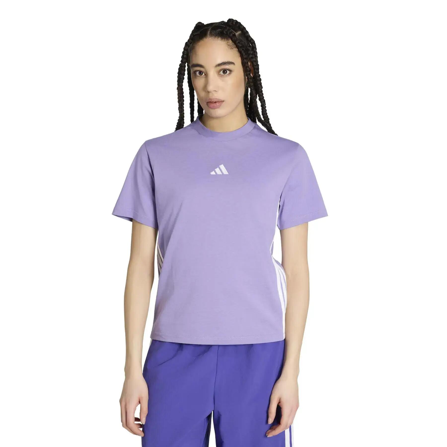 Camiseta de algodón para mujer adidas Essentials 3-Stripes 2/6