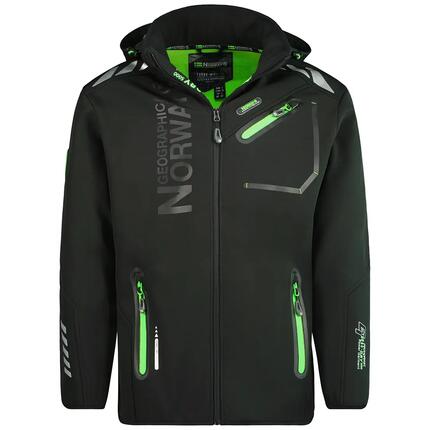 Veste softshell - Montagne - Homme - Imperméable, doublure polaire - Noir/vert