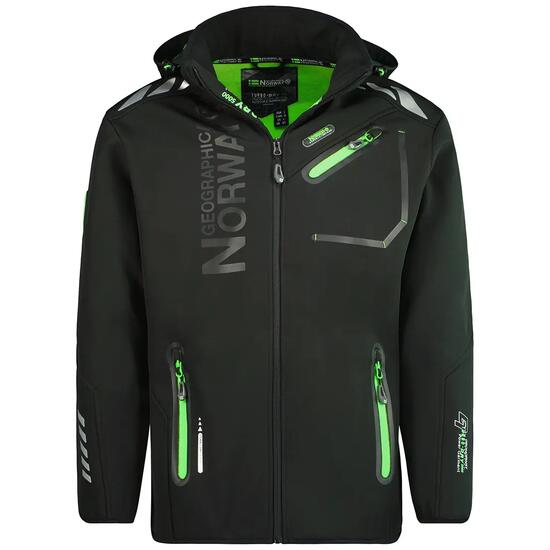 Veste softshell - Montagne - Homme - Imperméable, doublure polaire - Noir/vert