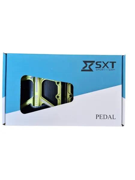 Pedale flat SXT ALNC-1080, aluminiu CNC, verde Apple 2/2