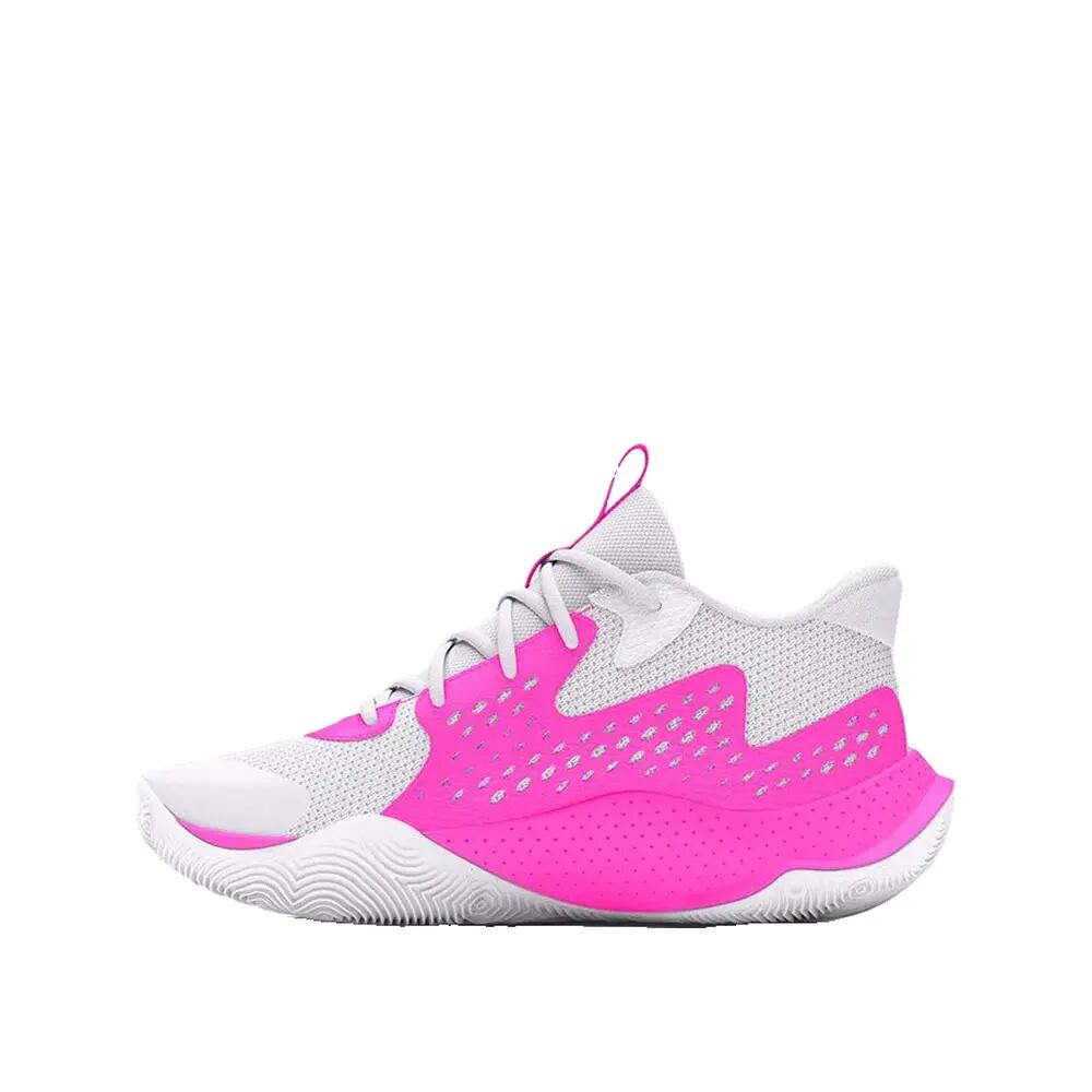 Basketball schoenen Under Armour Jet 23 Blanc/Vif Magenta 3/5