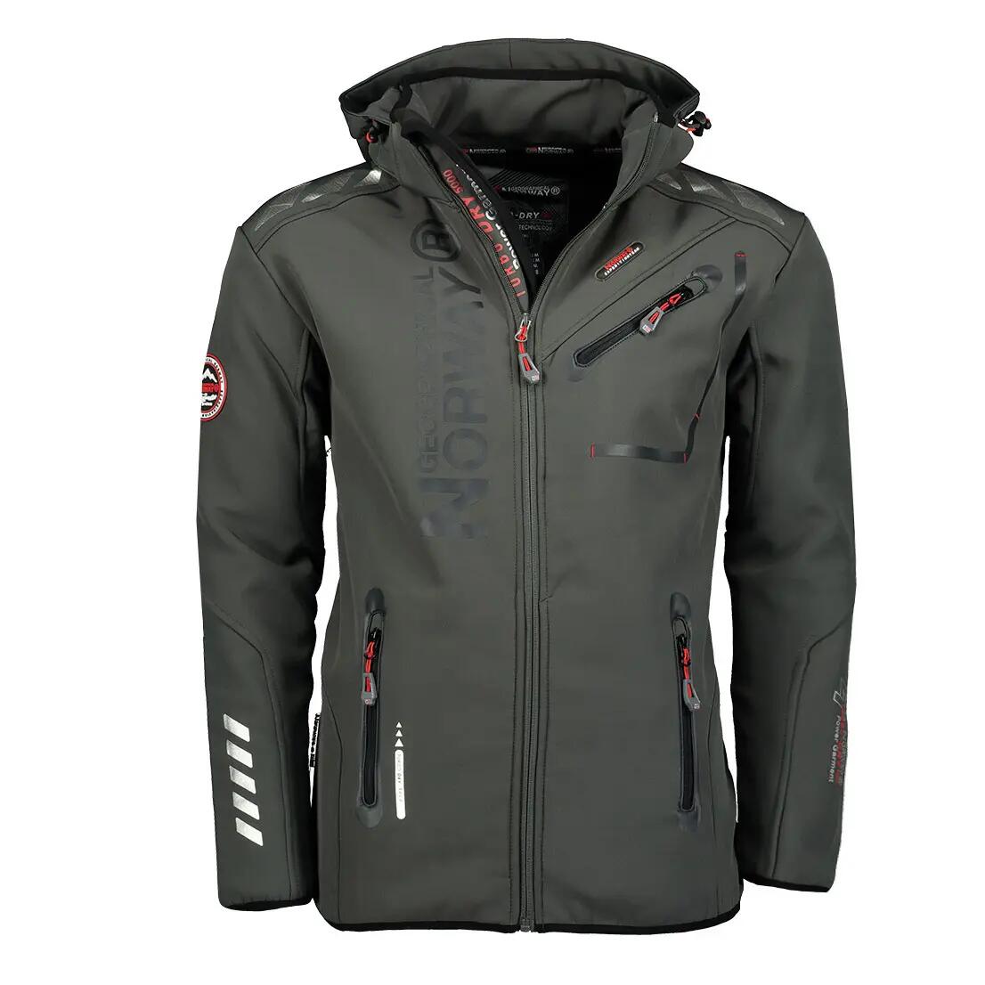 Softshell jacket - Sportswear - Men - Removable hood - Grey 1/4