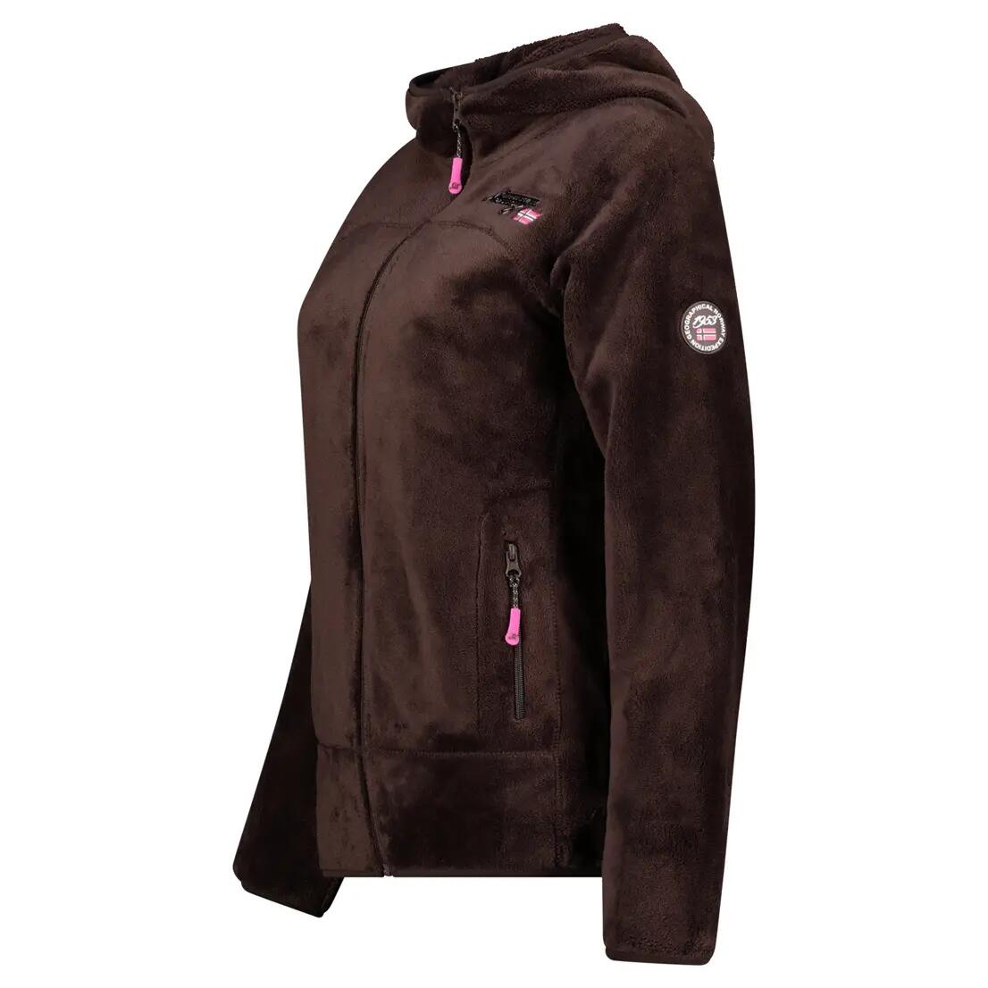 Colete polar feminino Geographical Norway castanho 3/4
