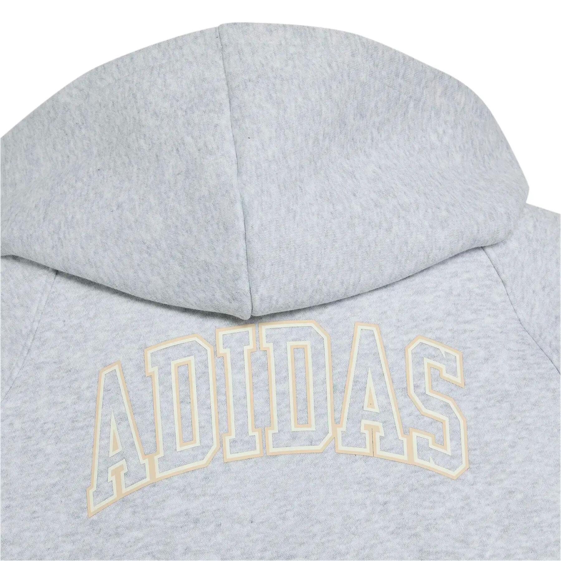 Sudadera con capucha y cremallera infantil adidas Collegiate Typography 5/5