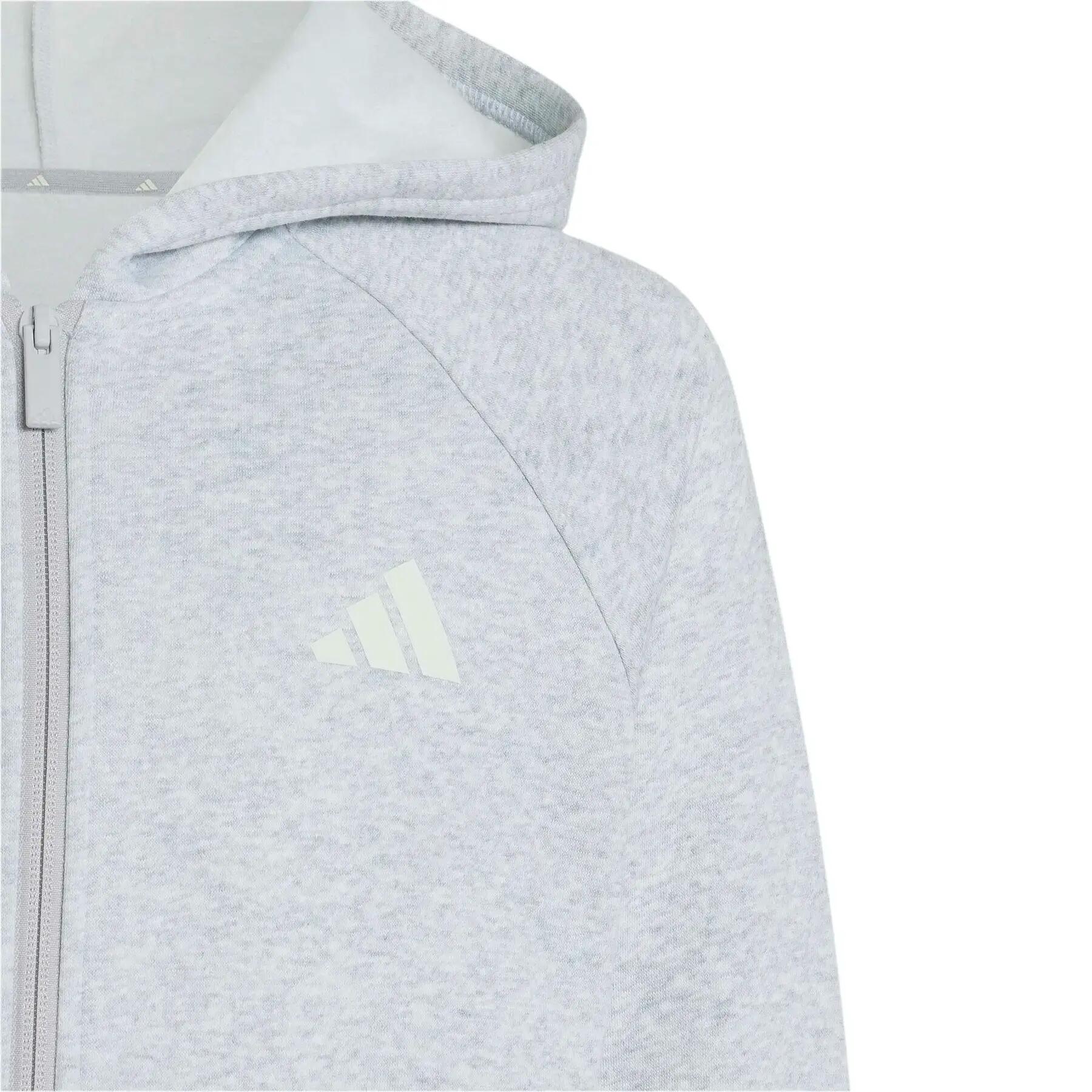 Sudadera con capucha y cremallera infantil adidas Collegiate Typography 4/5