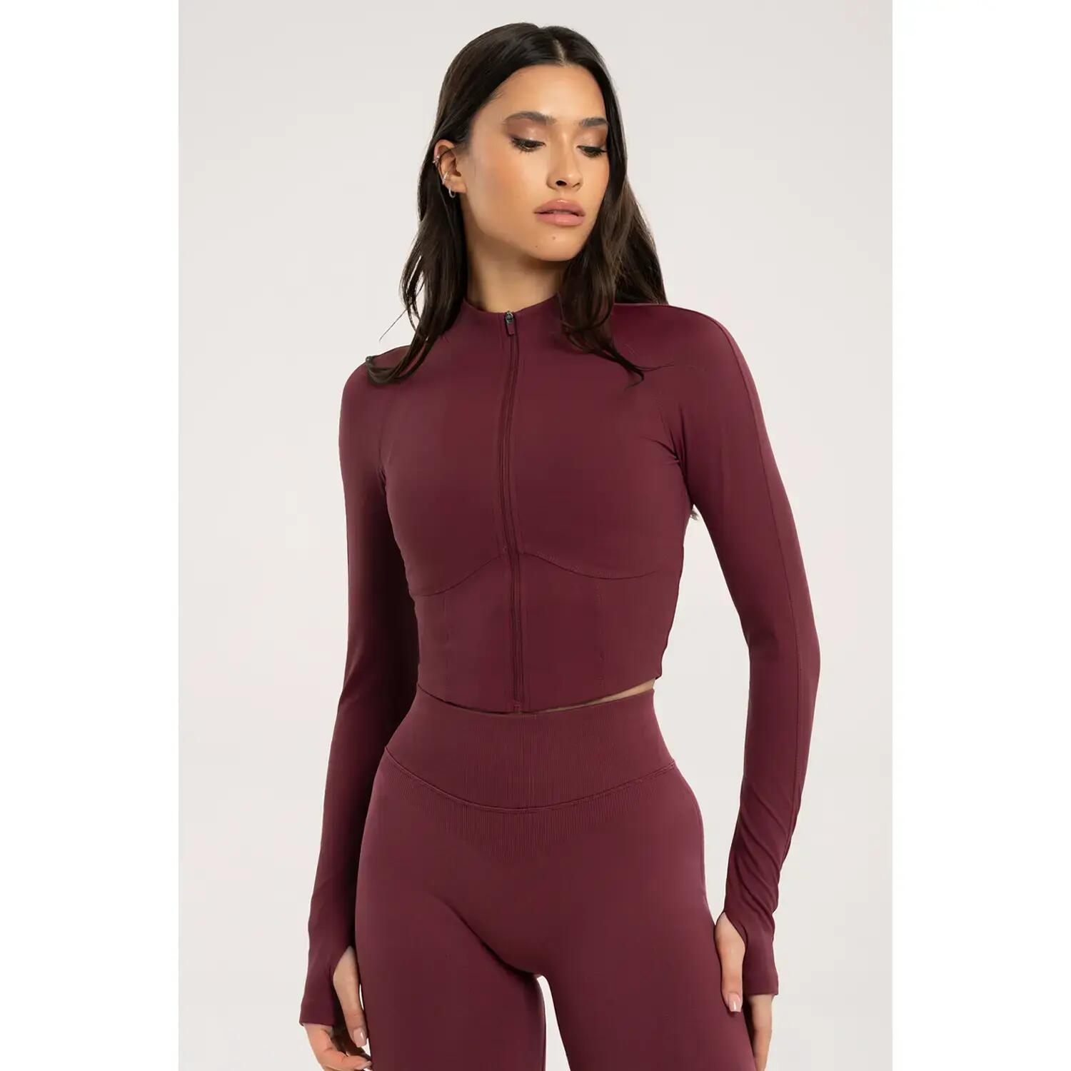 Felpa Crop con zip donna Gym Glamour 2/5