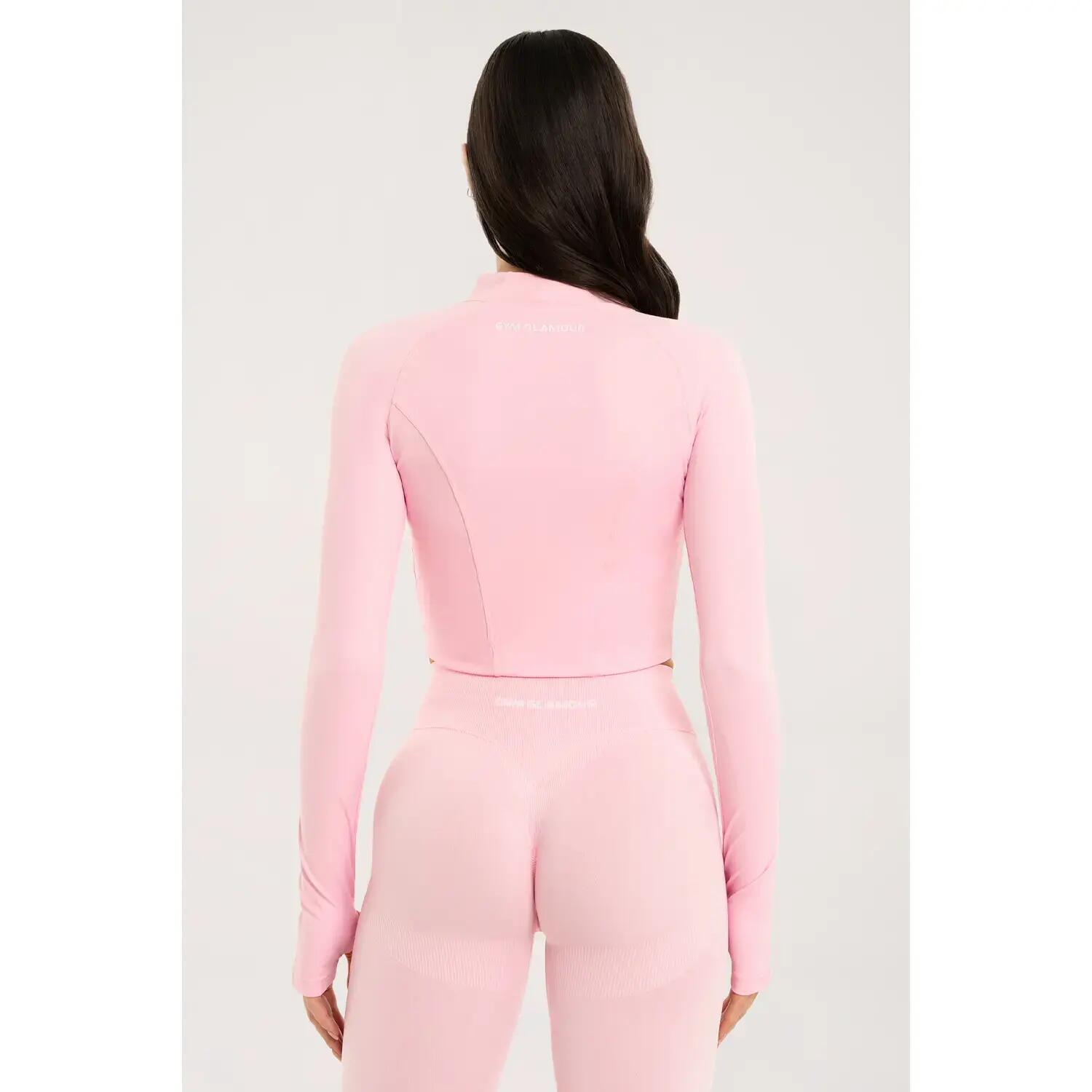Damen Crop Sweatshirt mit Reißverschluss Gym Glamour 4/5