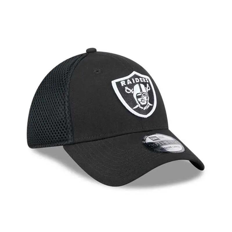 Casquette NFL Las Vegas Raiders New Era Mesh Neo 39Thirty Noir 3/4