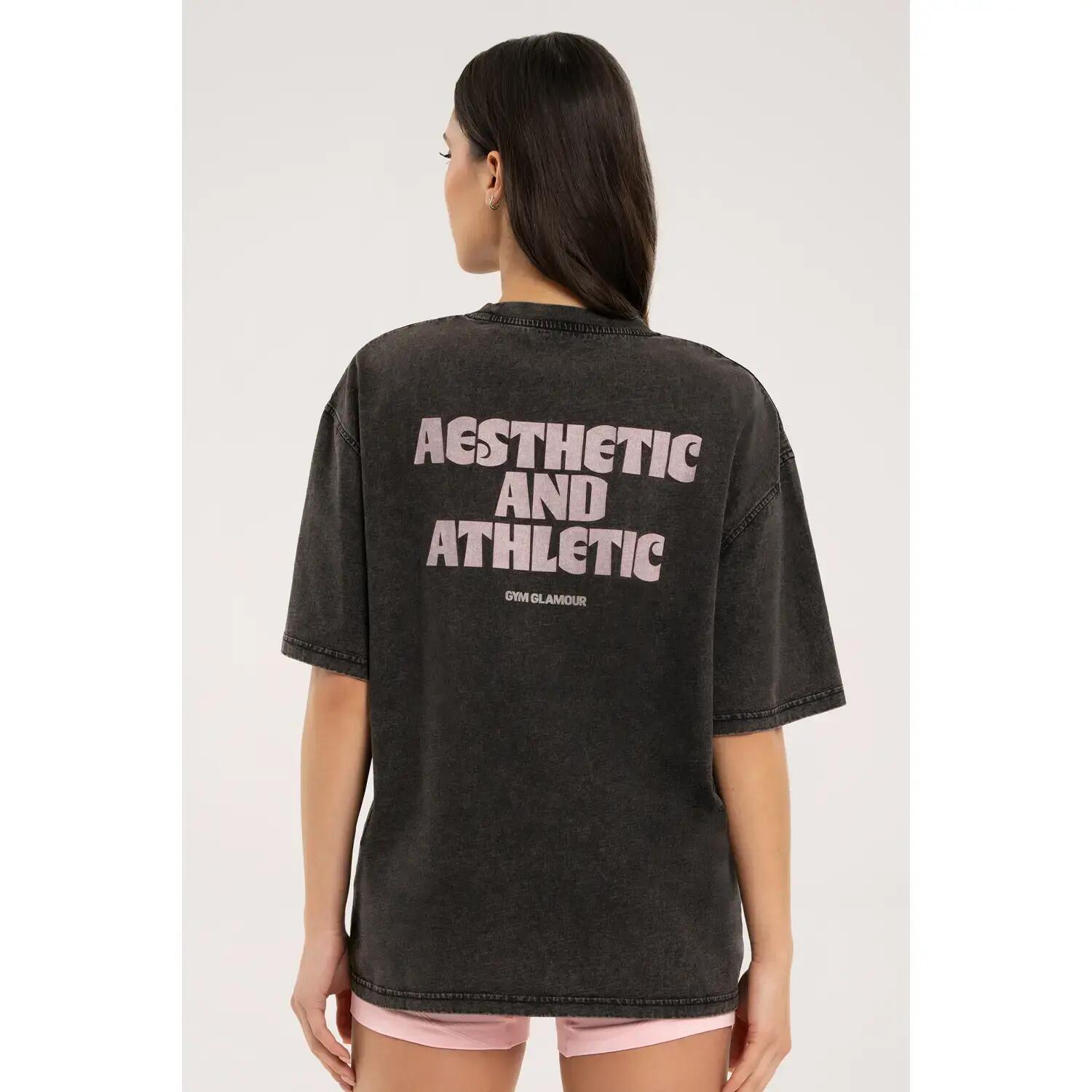 Dames-T-shirt oversized Gym Glamour Aesthetic and Athletic 3/4