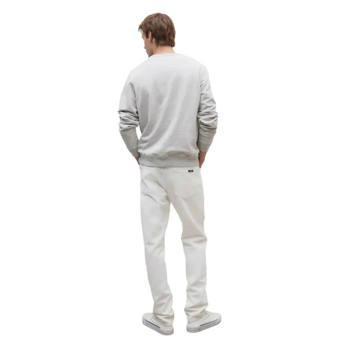 Sudadera Gris Ecoalf Bardera Grey Melange con Estampado Frontal de Corte Regular 3/4