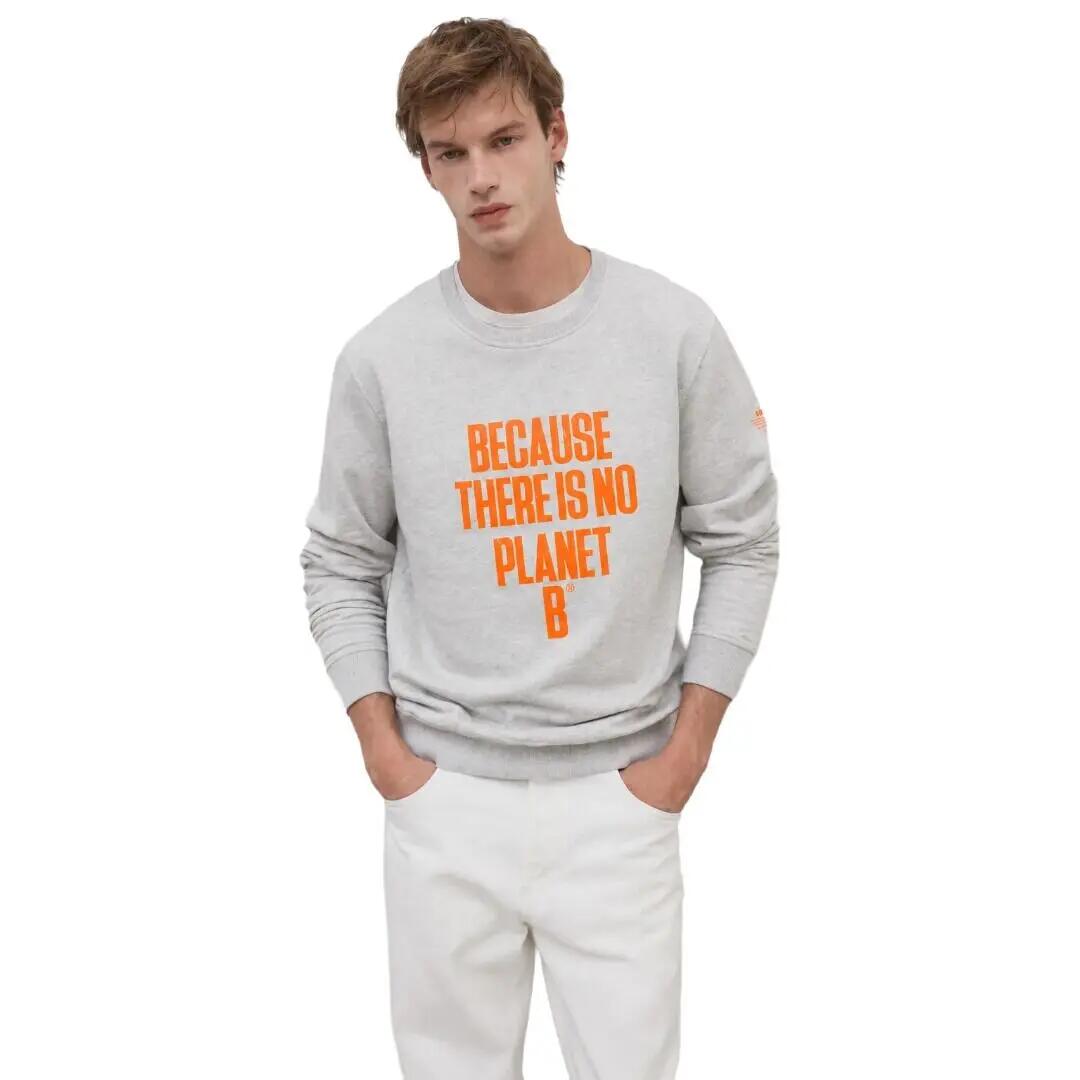 Sudadera Gris Ecoalf Bardera Grey Melange con Estampado Frontal de Corte Regular 2/4