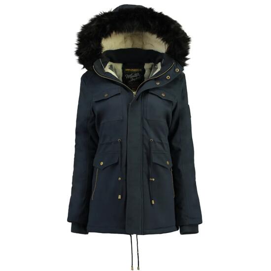 Parka – Bergsteigen – Damen – Lang, mit Kapuze – Marineblau