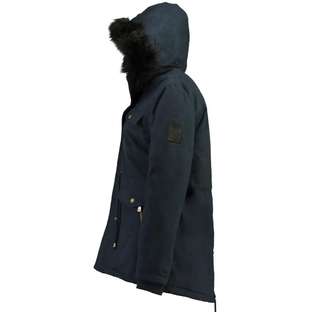 Veste - Randonnée - Femme - Longue, à capuche - Bleu marine 2/3
