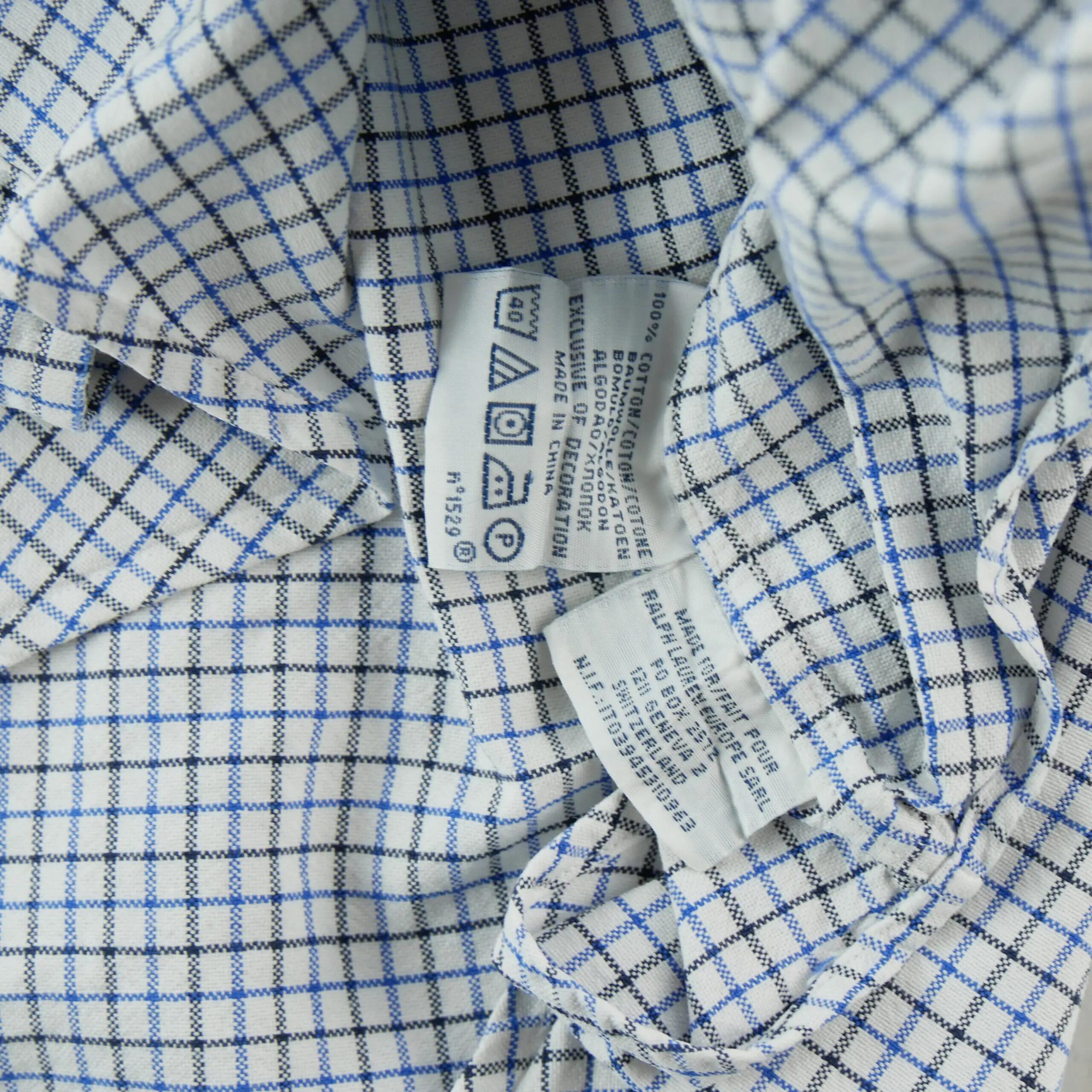 Heren blouse met ruit Custom Fit wit 6/6