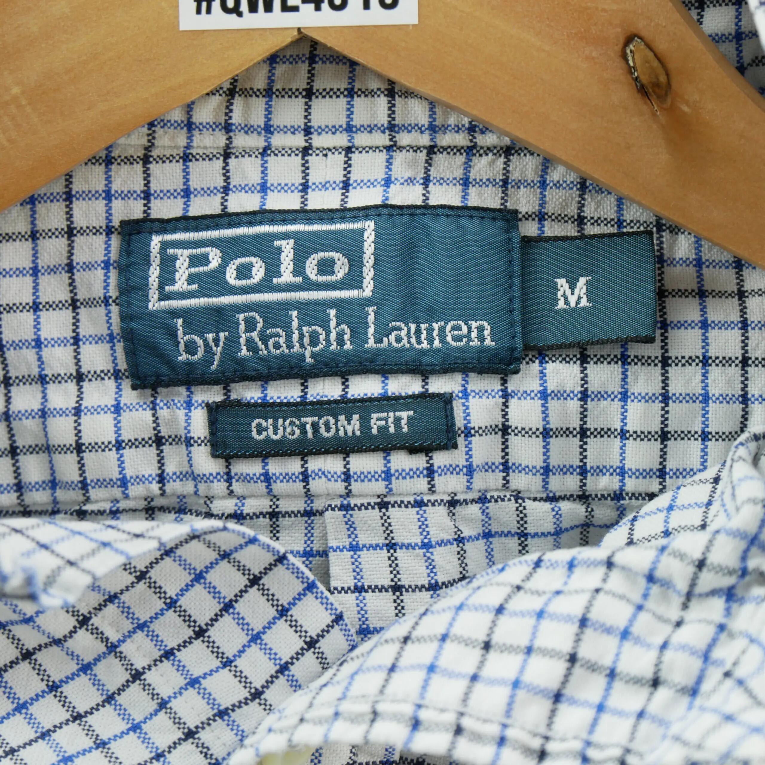 Heren blouse met ruit Custom Fit wit 5/6