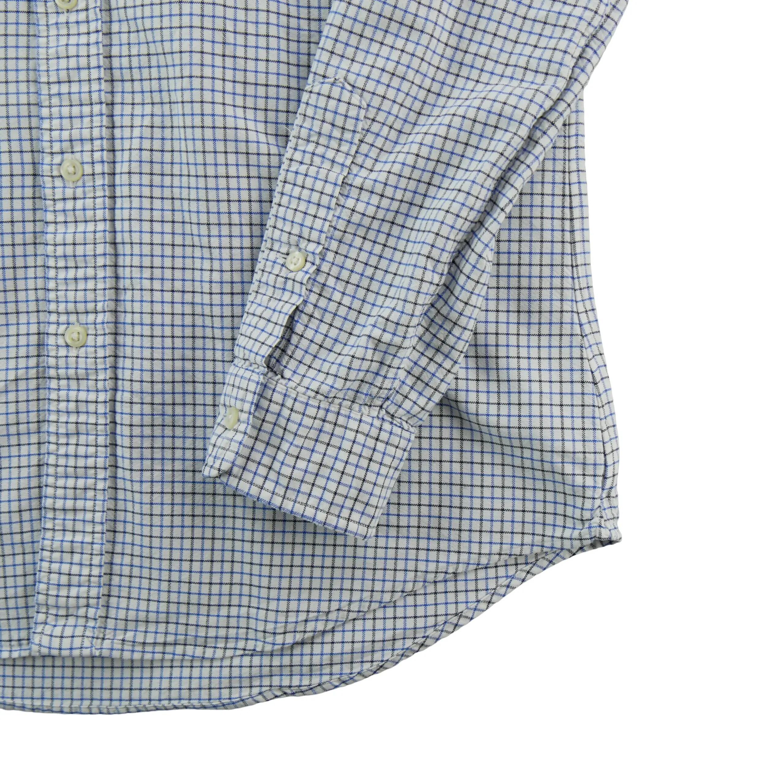 Heren blouse met ruit Custom Fit wit 4/6