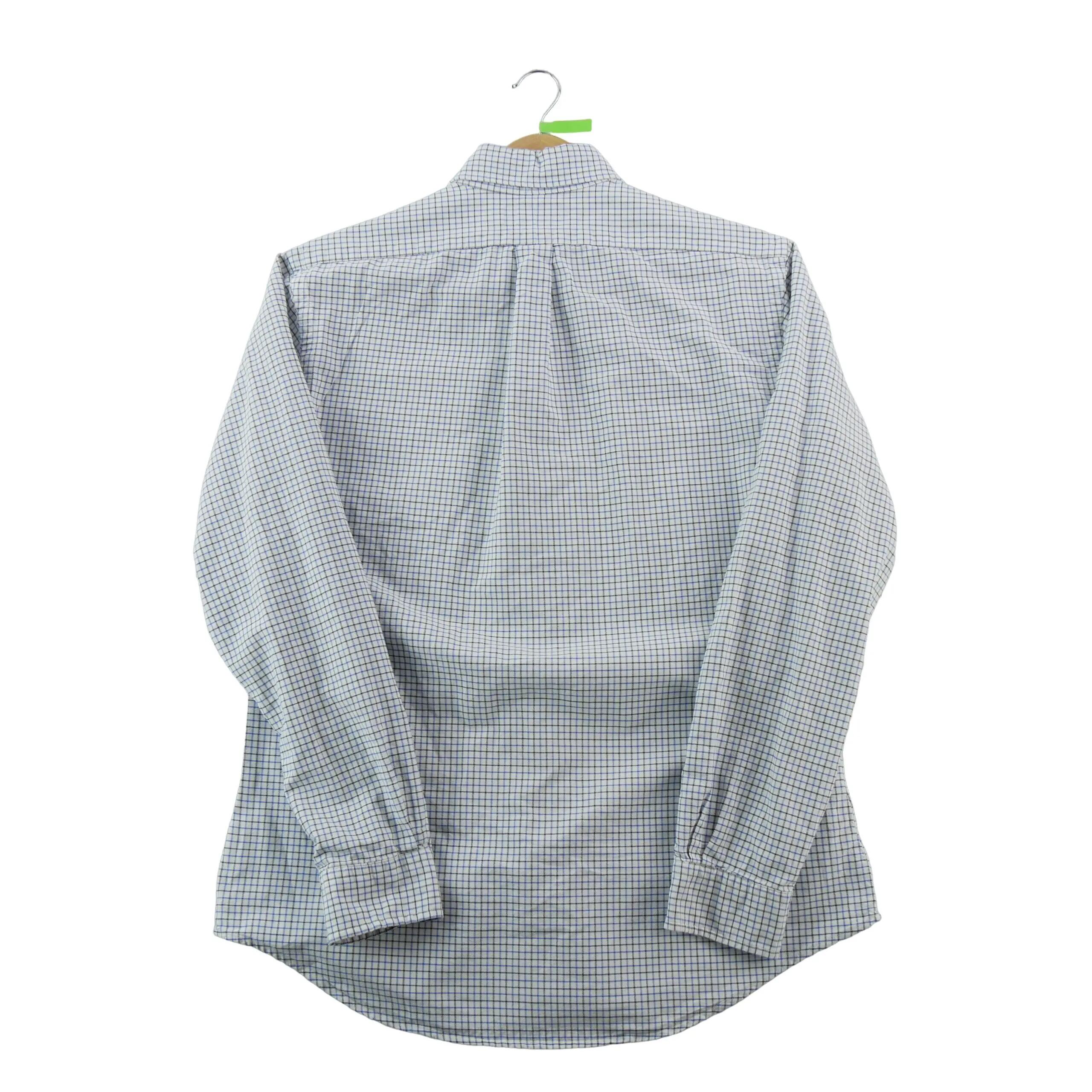 Heren blouse met ruit Custom Fit wit 2/6