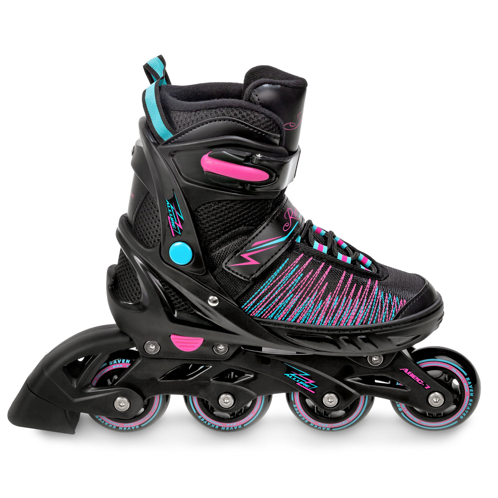 Juego De Patines Para Niñas Ruedas En Linea Rosado Inline Roller Skates Negro US