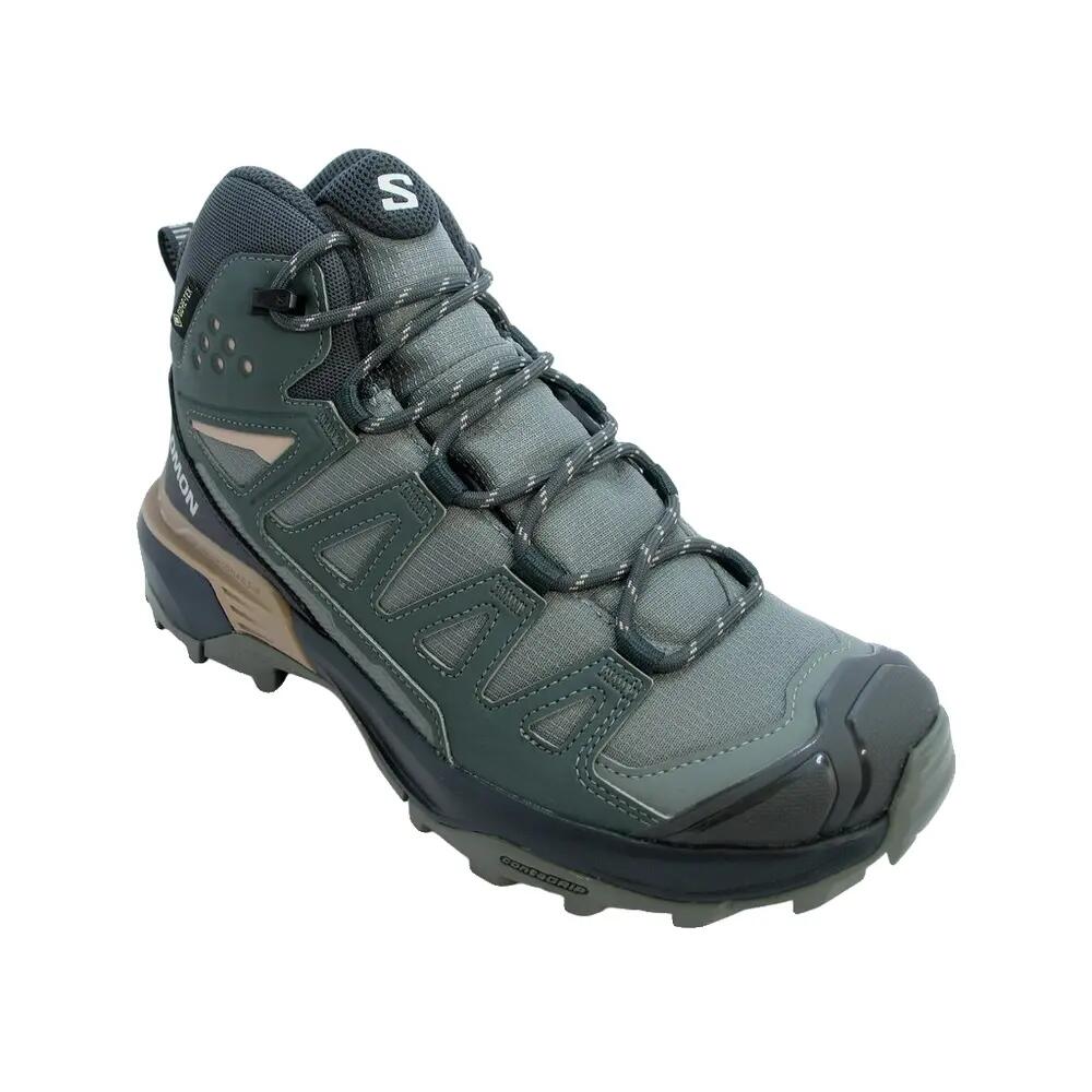 Wanderschuhe Salomon X-ULTRA 360 Mid GORE-TEX Grau/Grün 2/5
