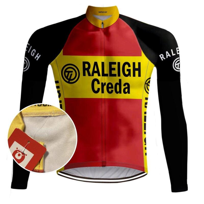 MAILLOT CYCLISME VINTAGE (POLAIRE) TI-RALEIGH – REDTED