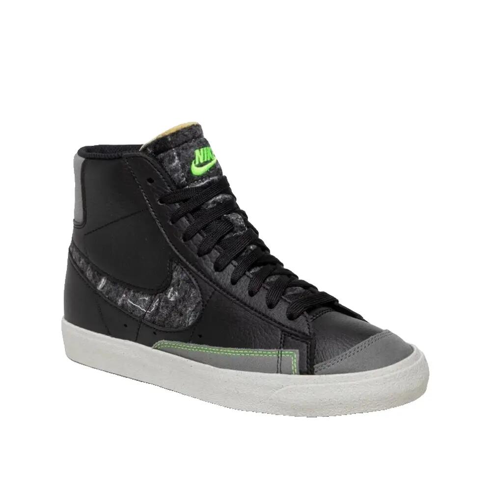 Chaussures Nike Blazer Mid '77 Noir/Gris Fumé/Vert Électrique 3/6