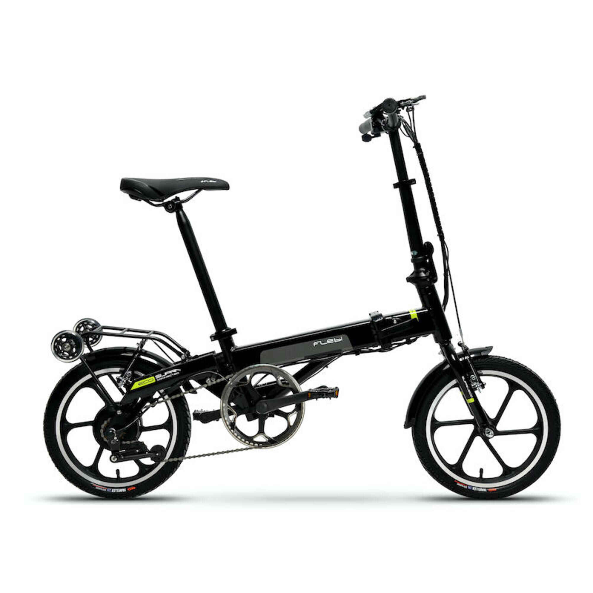 Elektro-Klapprad Supra Eco lime schwarz