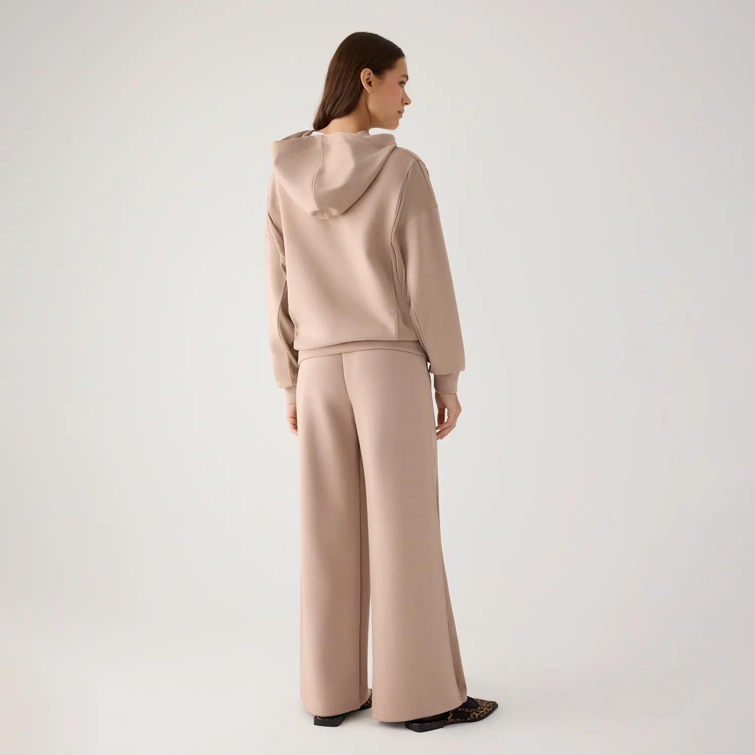 Sudadera afelpada con capucha beige 2/7