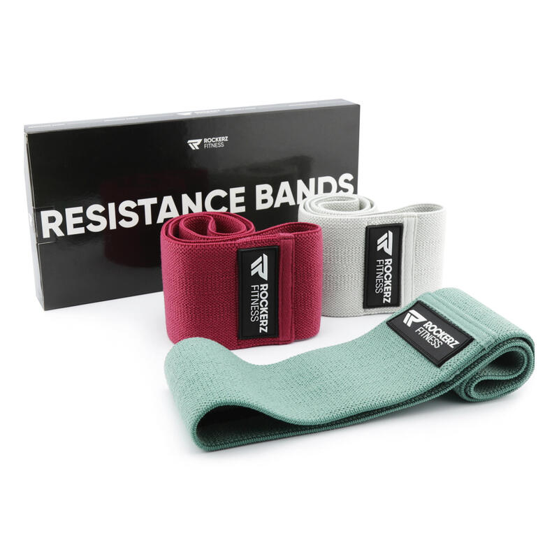 Weerstandsband -  Resistance band - Fitness elastiek - 3 Stuks - Merlot
