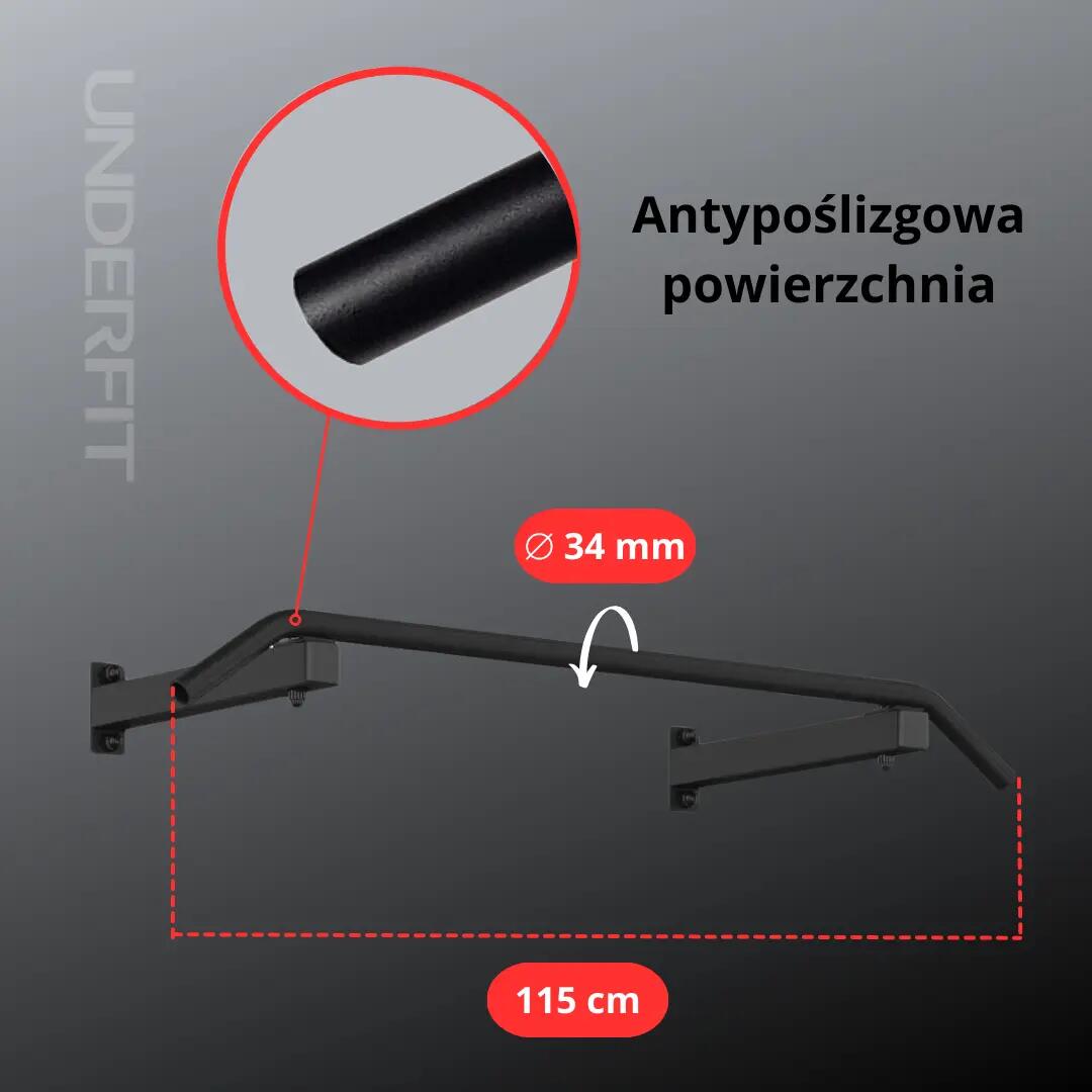 Drążek do drabinki UNDERFIT 115 cm 3/4