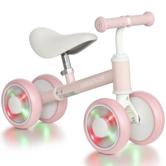 Draisienne enfant 4 roues LED réglable rose