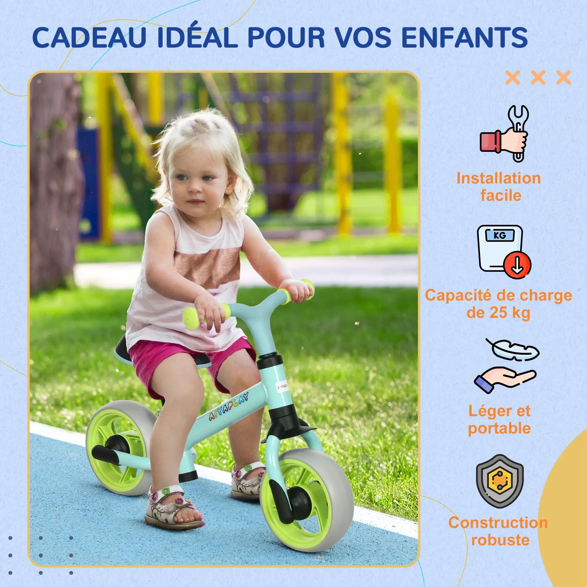 Draisienne enfant selle réglable roues EVA acier 5/5