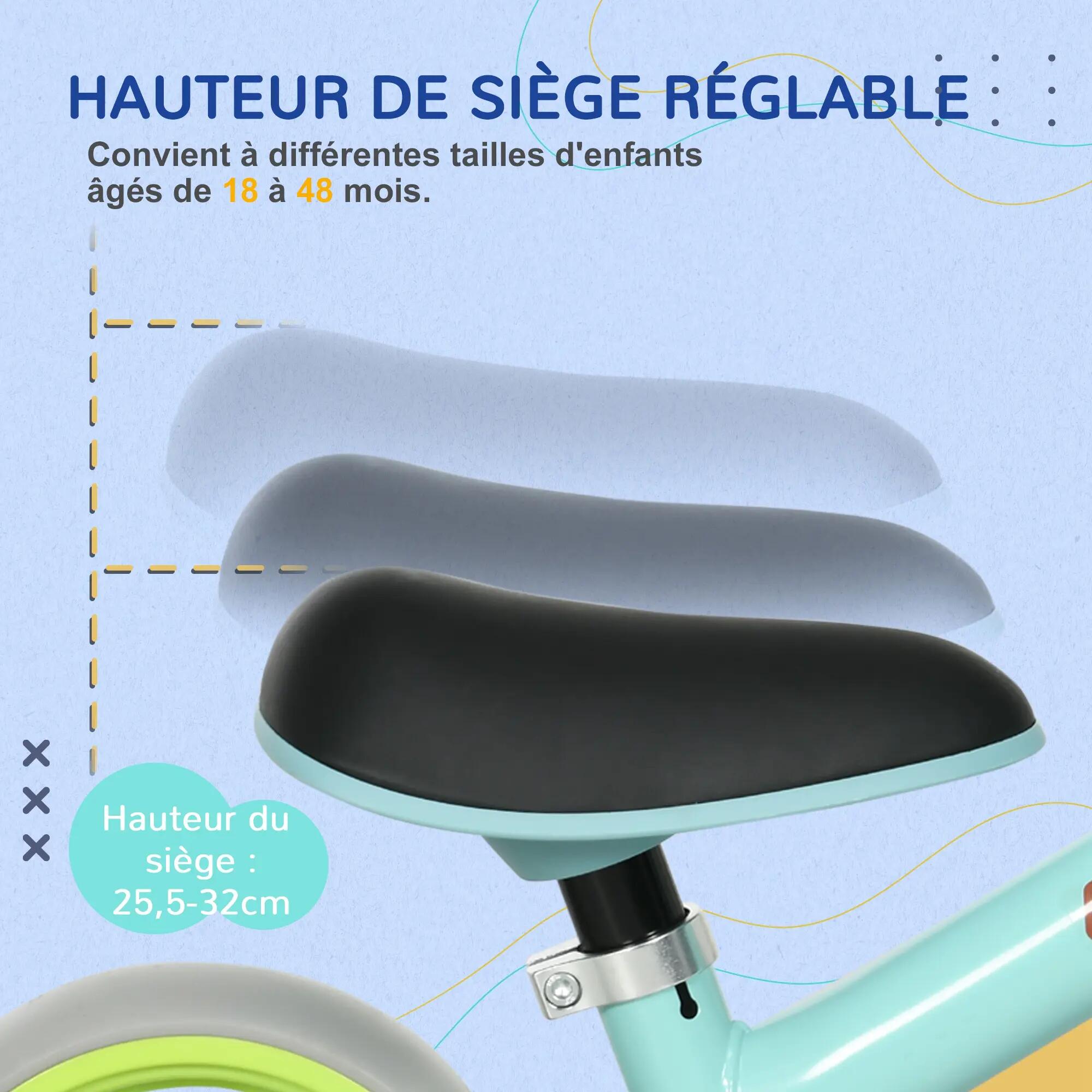Draisienne enfant selle réglable roues EVA acier 3/5