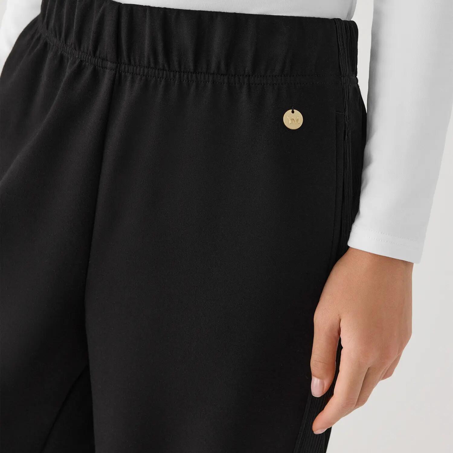 Pantalon de jogging noir en polaire taille haute 5/7