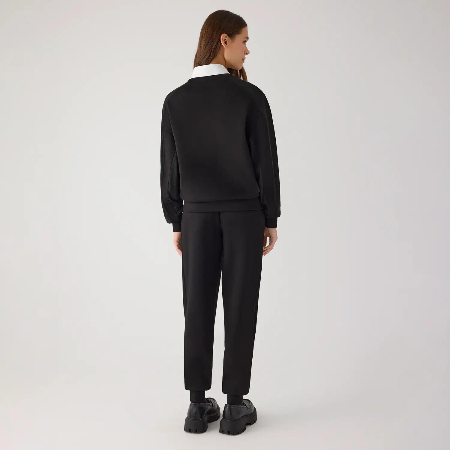 Pantalon de jogging noir en polaire taille haute 4/7