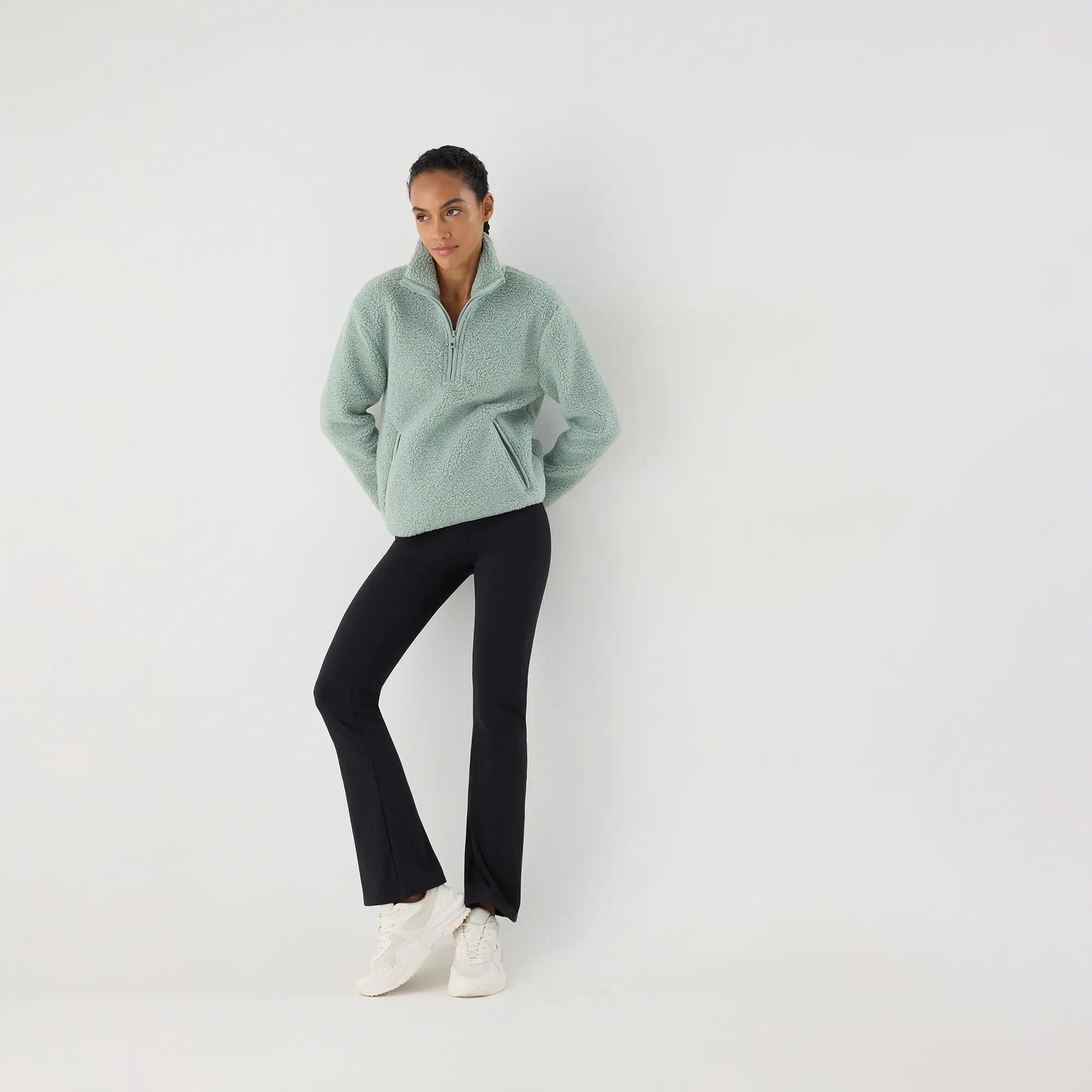 ULTRA THERMIQUE Sweat sport femme vert en sherpa 4/4