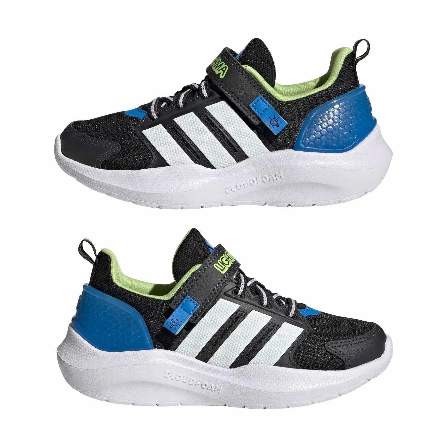 Scarpe bambino adidas lightorama rnr el c - blu/bianco/nero 3/7
