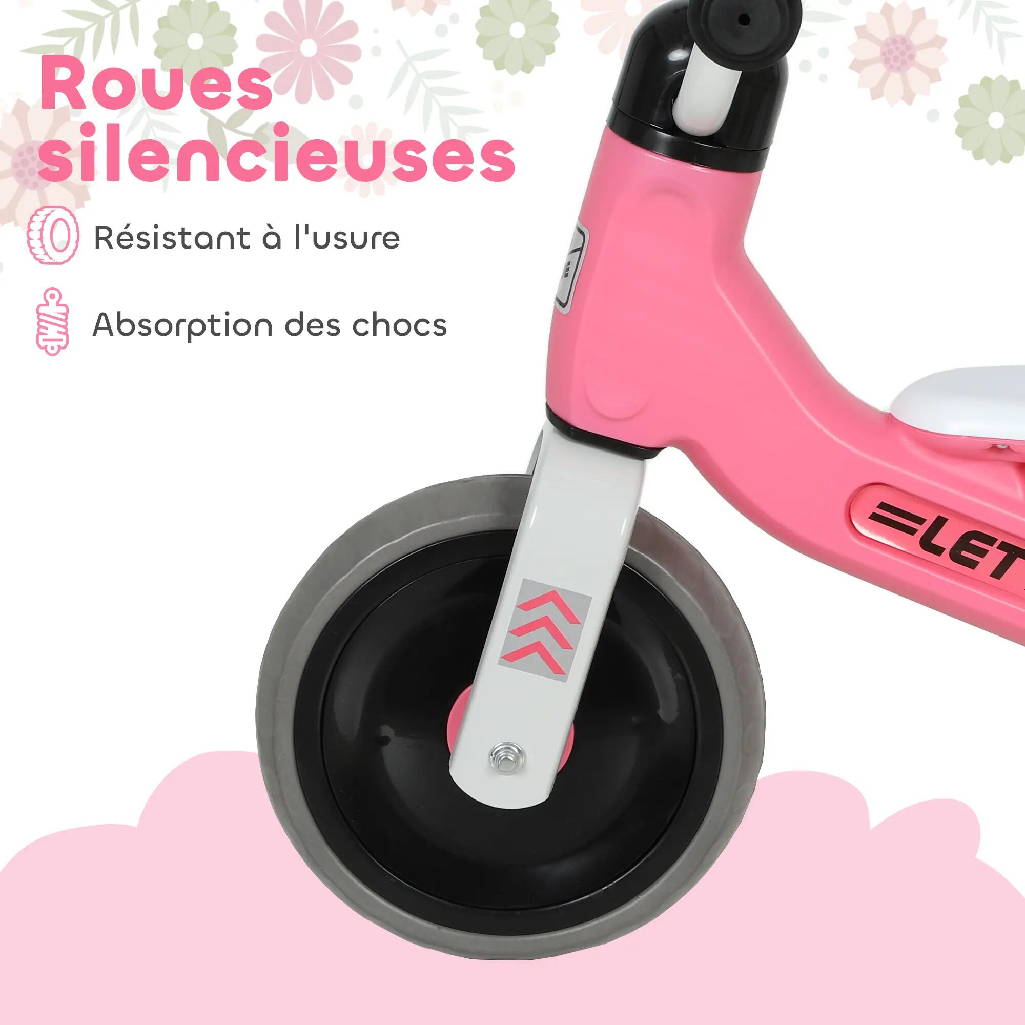 Draisienne 3 roues enfant 12-36 mois pneu EVA silencieux grande selle 5/5