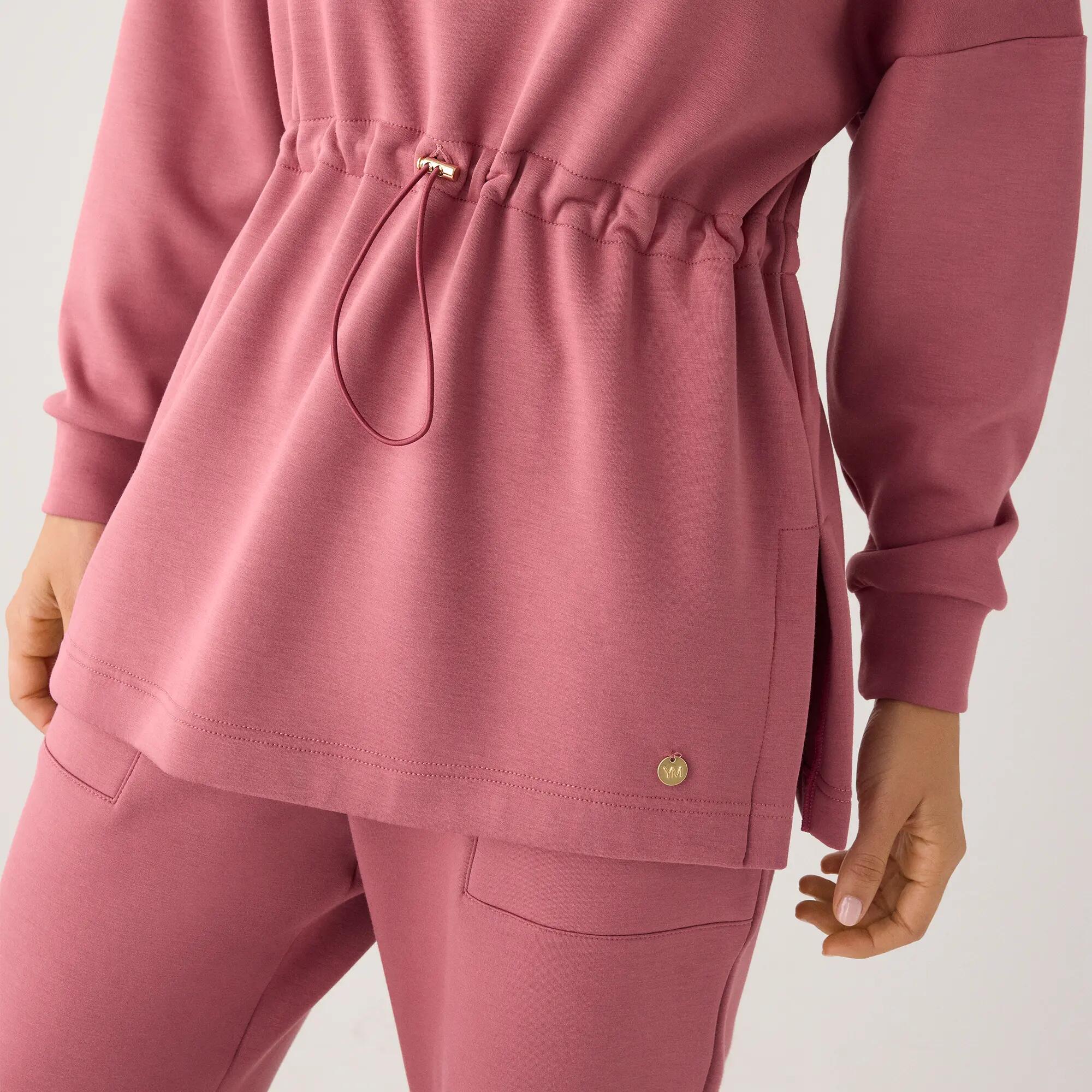 Sweat-shirt long en polaire avec fermeture éclair et taille ajustable, rose 6/7