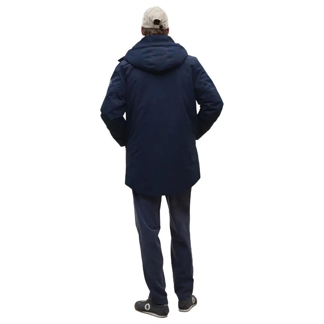 Cazadora Azul Marino Ecoalf Parko Jacket Deep Navy Repelente Al Agua Cómoda y V 3/4