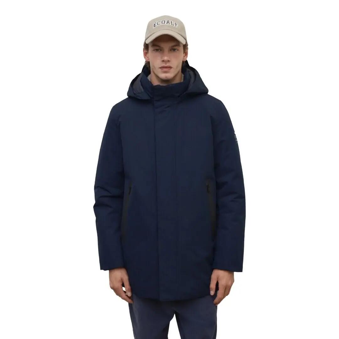 Cazadora Azul Marino Ecoalf Parko Jacket Deep Navy Repelente Al Agua Cómoda y V 2/4