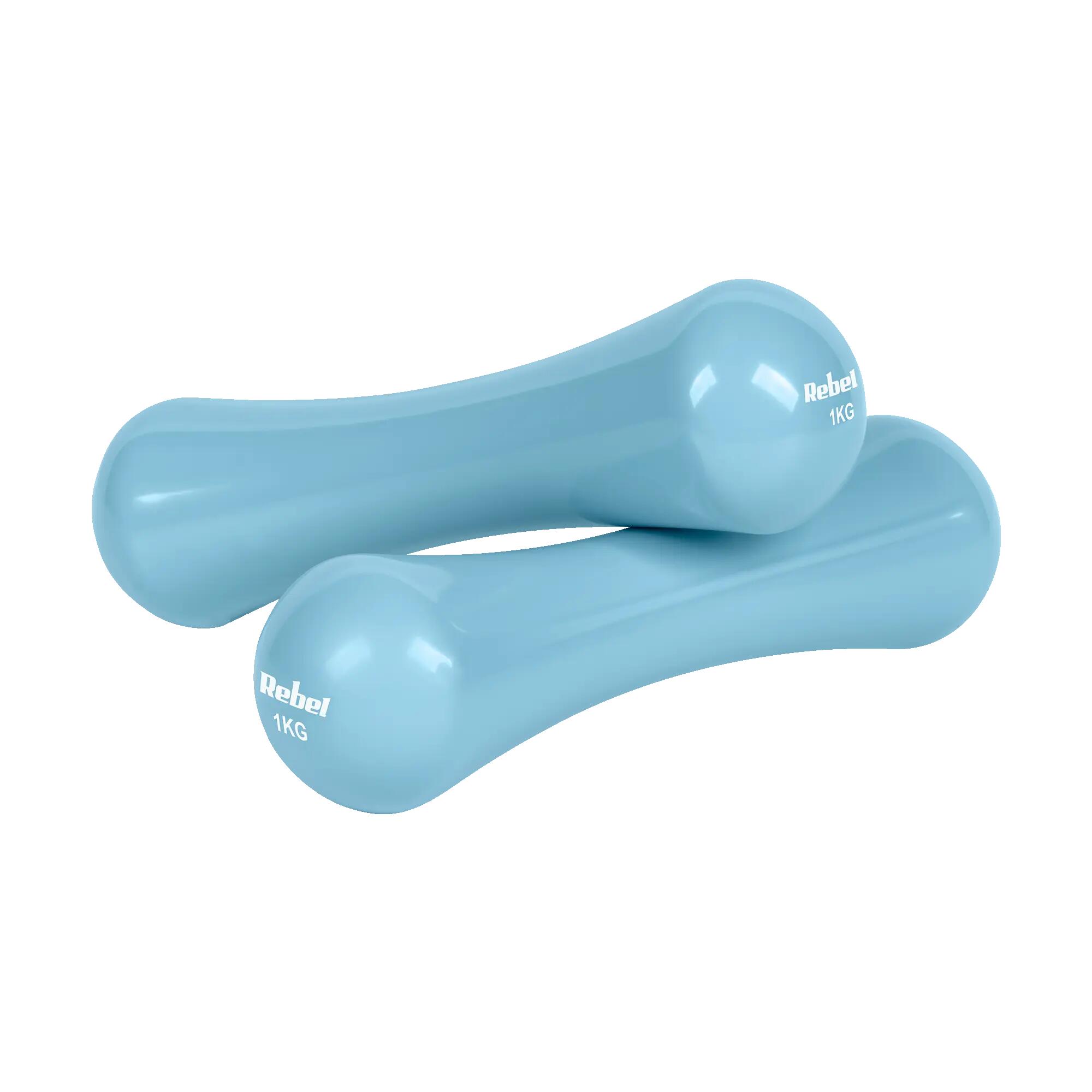 Hantelki żeliwne winylowe zestaw 21kg 2x0.5kg+2x1kg+2x2kg+2x3kg+2x4kg Rebel 3/7