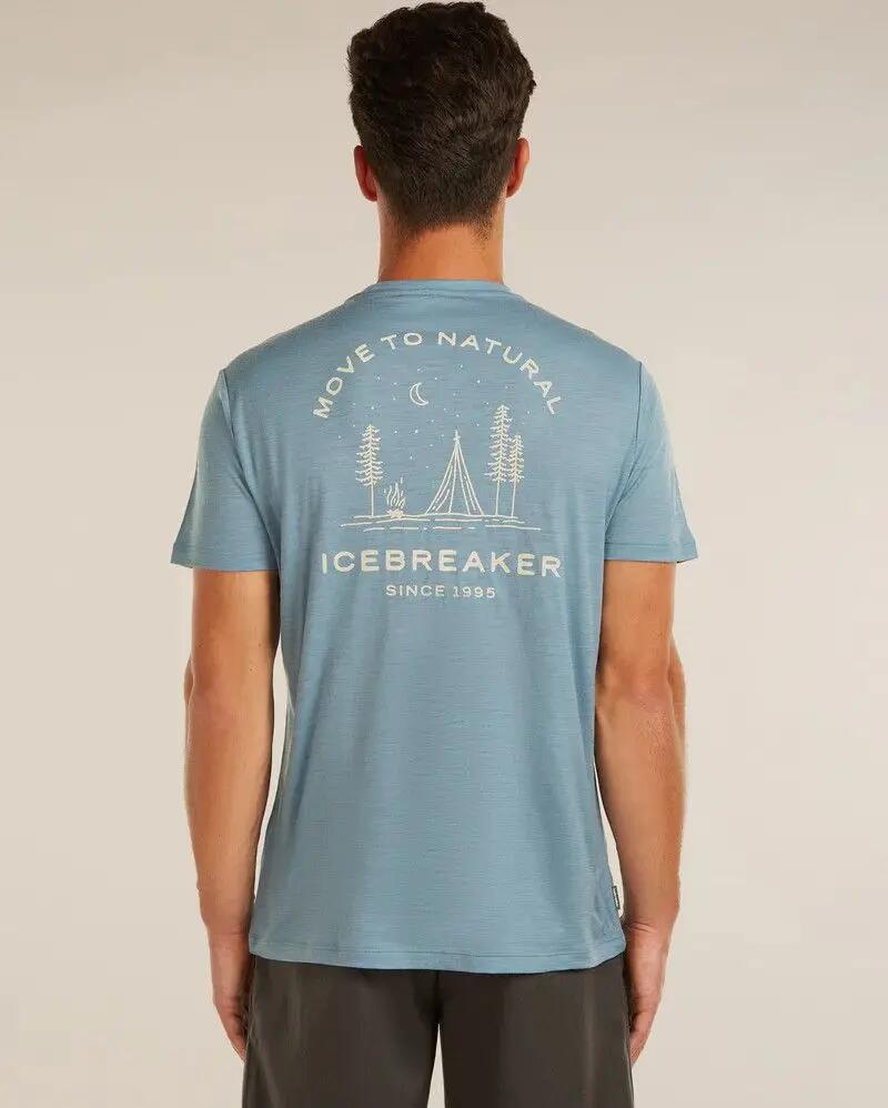 Icebreaker 150 Tech Lite Tee "Peaceful Pass" – Blau – Herren-T-Shirt 2/3
