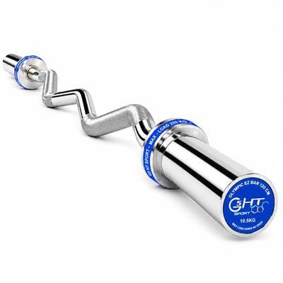 [Bilanciere EZ Curl Olimpico 120 cm] Barra Sagomata per dischi con foro Ø50mm