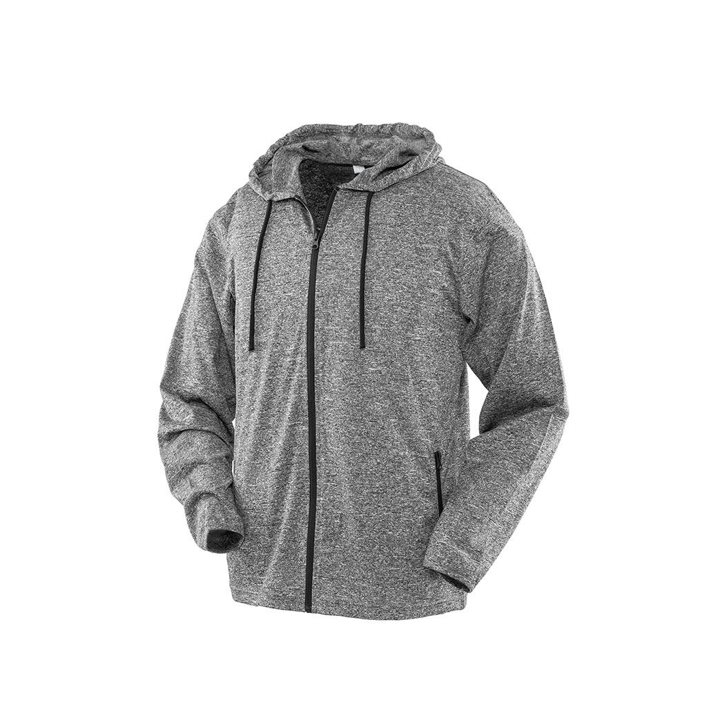 SPIRO Mens Hooded TShirt Jacket (Marl Grey)