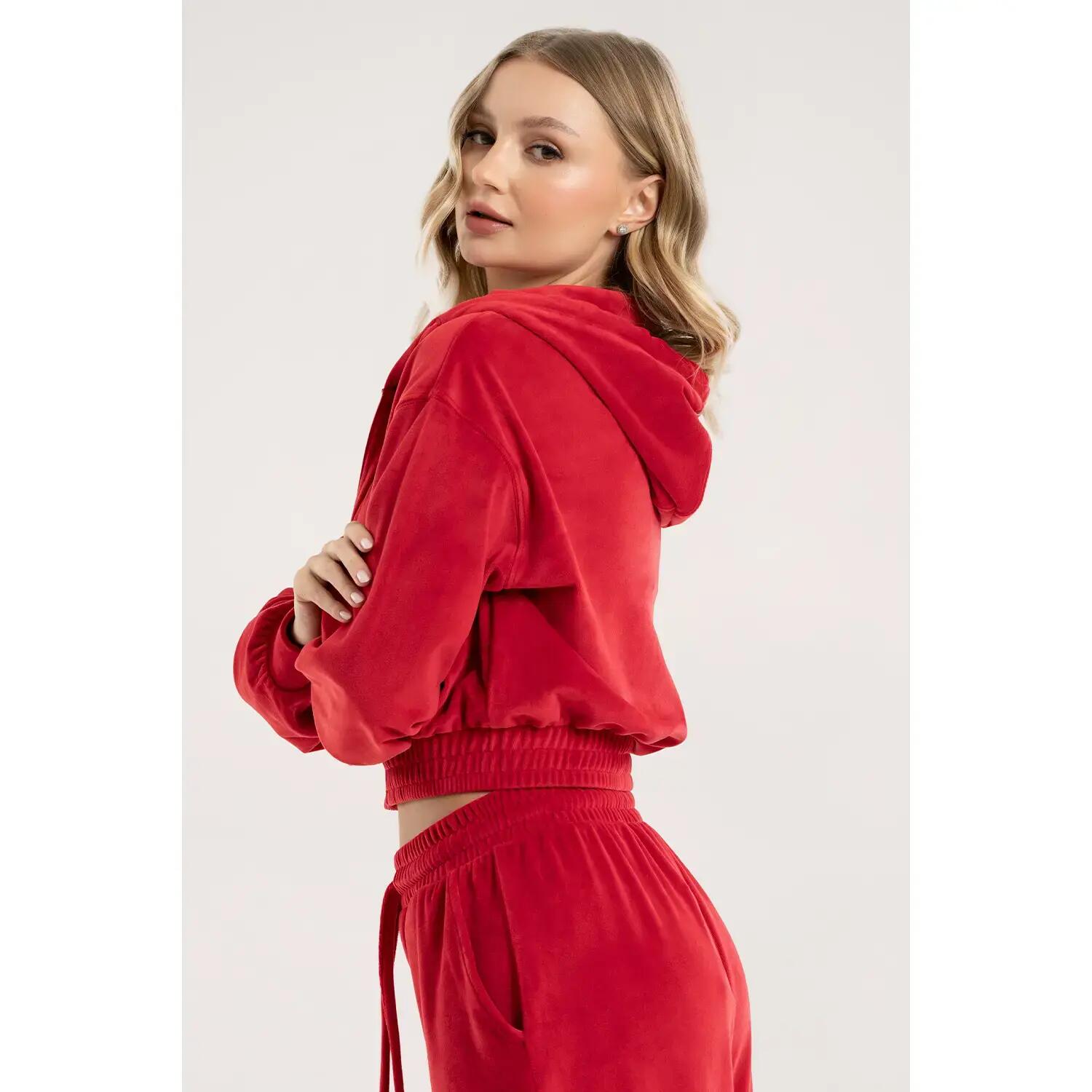 Felpa zippered in velluto donna Gym Glamour 3/4